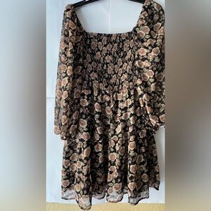Maurices Black and Cream Floral dress  size XL